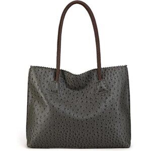 Womens Tote Bag with Zipper Charcoal
